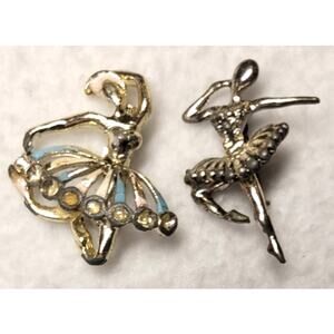 Lot Small 1.5" Vintage Ballerina Dancer Pins Brooches Enamel Balletcore Coquette